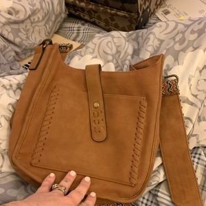 Tan crossbody.  Used